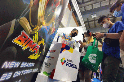 Pengunjung Memadati Booth Mnc Portal Dan Animation Di Indonesia Comic