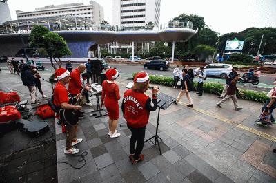 Pemprov DKI Jakarta Sambut Nataru Di Kawasan Bundaran HI