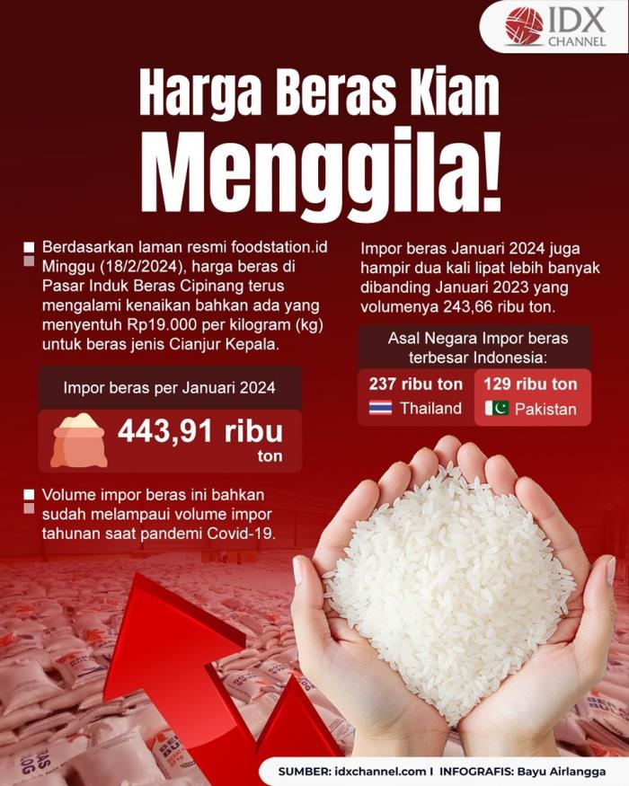 Harga Beras Kian Menggila Meski Banjir Impor Di Awal 2024