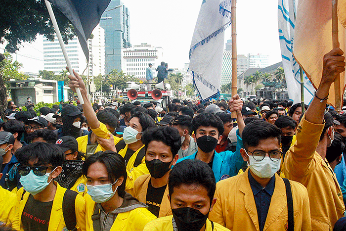 Aksi Mahasiswa Tolak Penundaan Pemilu