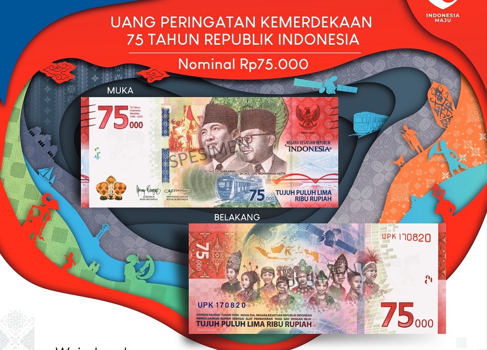 Bank Indonesia Resmi Rilis Uang Pecahan Rp75 Ribu, Ini Penampakannya. (Foto: Bank Indonesia)