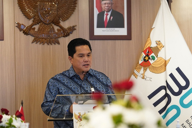 Menteri BUMN Erick Thohir mengatakan, perusahaan pelat merah harus bertransformasi agar bisa bersaing secara global. (Foto: MNC Media)
