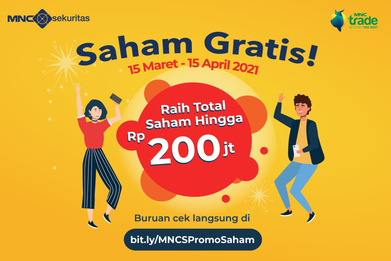 Sobat Investor, Ada Saham Gratis Total Rp200 Juta hanya di Aplikasi MNC Trade Nih!  (FOTO:MNC Media)