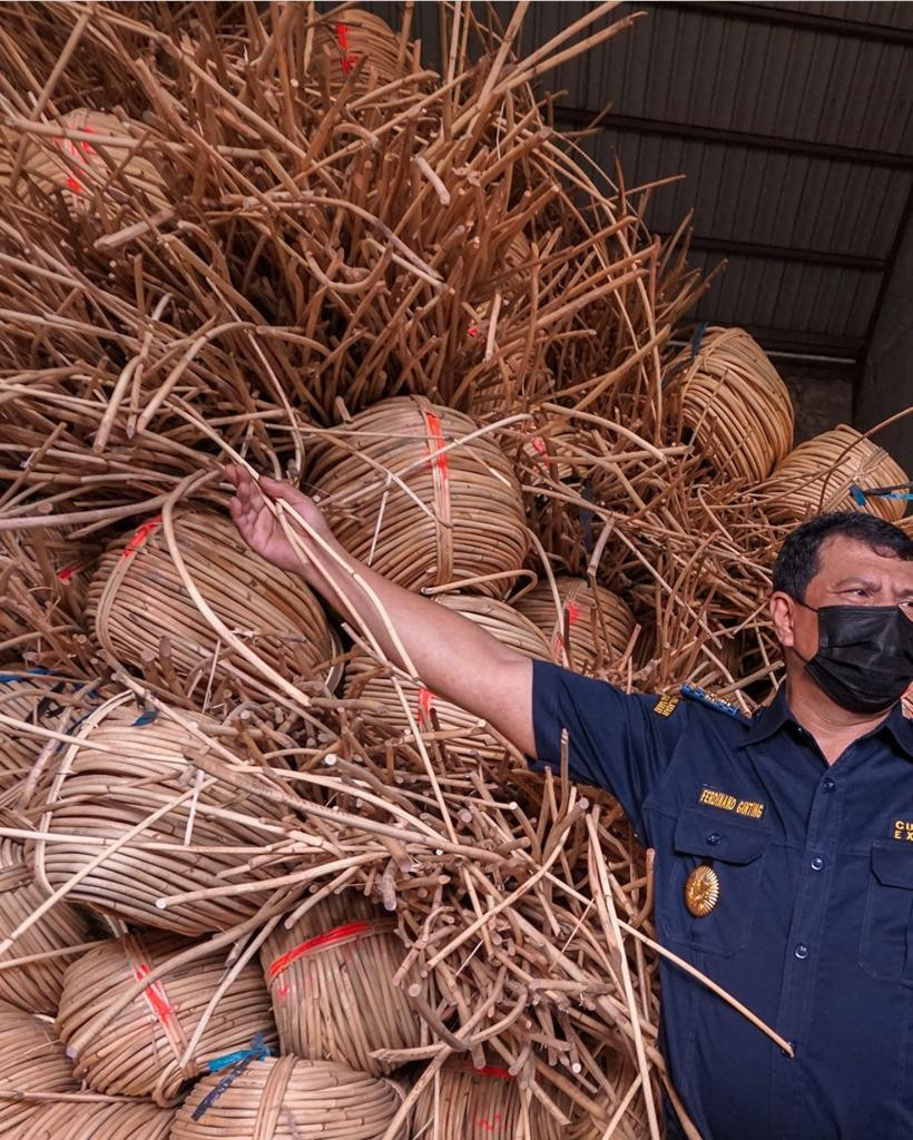 Bea Cukai Gagalkan Ekspor Ilegal 100 Ton Rotan ke Malaysia (FOTO: Bea Cukai)