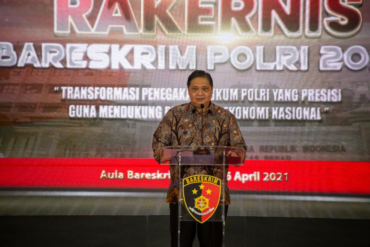 Kurva Sudah V-Shape, Airlangga: Pemulihan Ekonomi Butuh Dukungan Polri (FOTO:MNC Media)