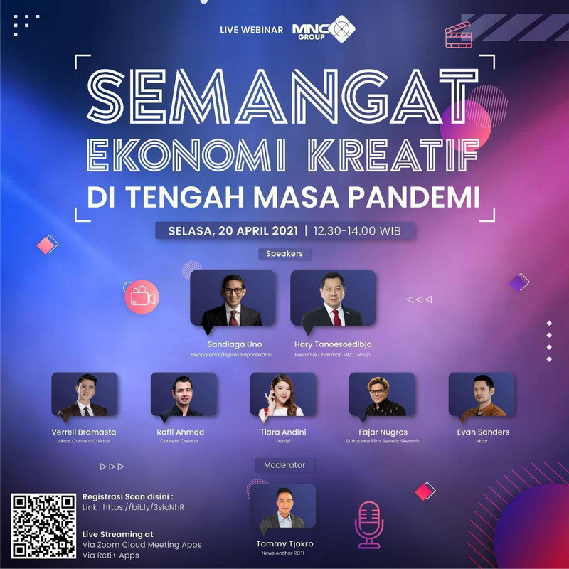 HARI INI! Belajar Ekonomi Kreatif dari Hary Tanoesoedibjo dan Sandiaga Uno? Yuk Daftar di Sini. (Foto: MNC Media)