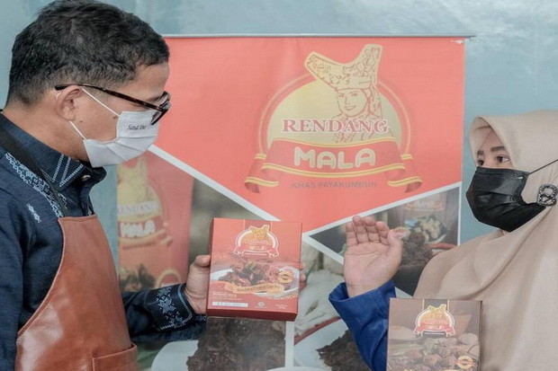 Menparekraf Sandiaga Uno ingin menetapkan, rendang sebagai produk andalan atau list utama dalam program 'Indonesia Spice Up The World'. (Foto: MNC Media)