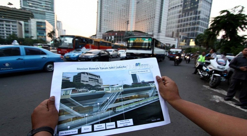 Ada Pembangunan Tunnel MRT, Ini Rekayasa Lalu Lintas di Bundaran HI hingga Harmoni. (Foto: MNC Media)