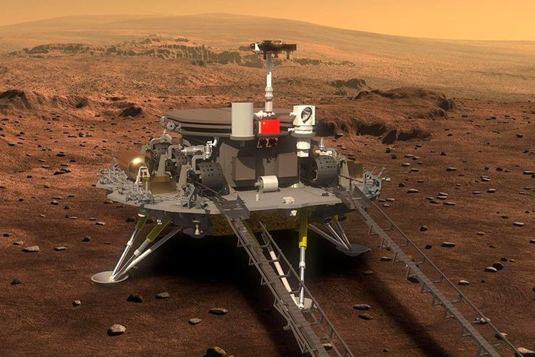 Badan antariksa Nasional China (CNSA)  telah merilis video penjelajah Zhurong yang bergerak melintasi permukaan Planet Mars. (Foto: Istimewa)