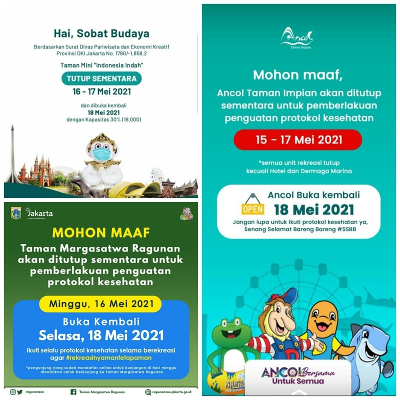 Libur Lebaran Usai, Tiga Obyek Wisata Ibu Kota Masih Ditutup. (Foto: MNC Media)