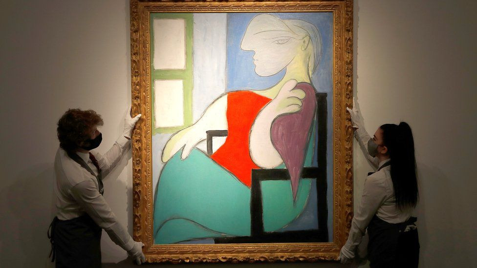 Â Sebuah lukisan cat minyak karya Pablo Picasso dijual seharga USD103,4 juta atau Rp1,46 Triliun di lelang Christie di New York. (Foto: Reuters)