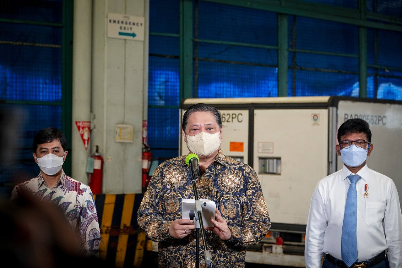 Menteri Koordinator Bidang Perekonomian Airlangga Hartarto mengatakan bahwa pemerintah telah pastikan keamanan, mutu, dan khasiatnya. (Foto: MNC Media)