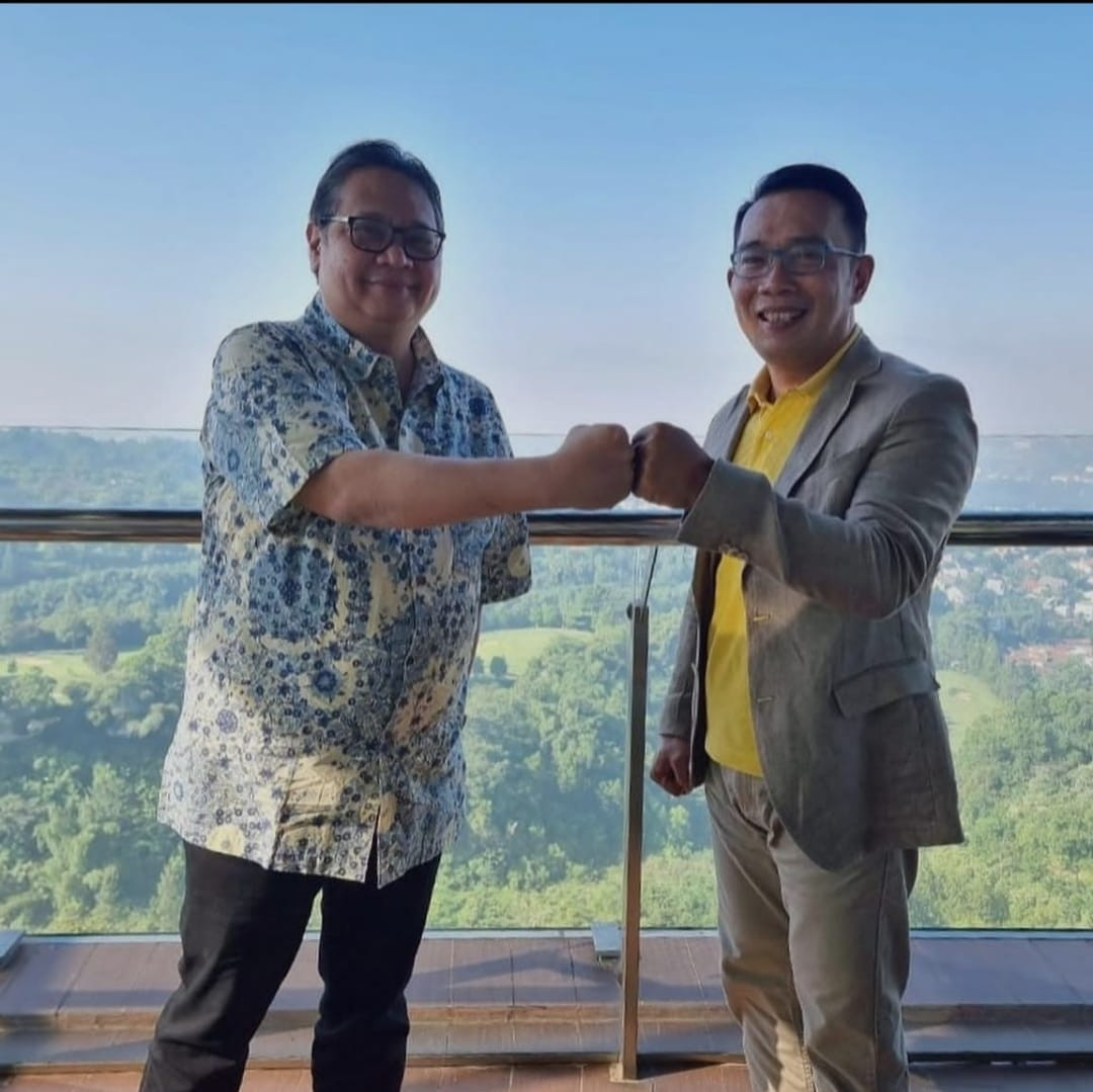 Bertemu Airlangga Hartarto, Ridwan Kamil Sampaikan Aspirasi Pengelolaan Ladang Minyak Marjinal. (Foto: MNC Media)