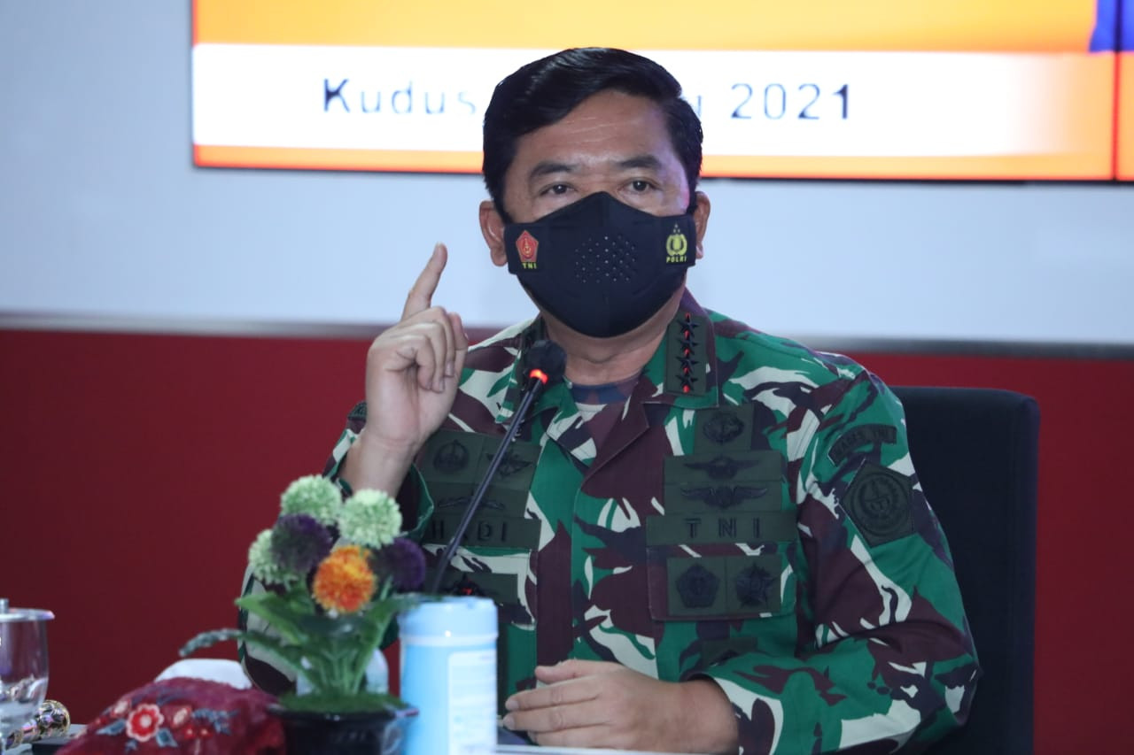 Kasus Covid-19 di Kudus Melonjak, Panglima TNI: Setiap Desa Harus Ada Posko PPKM (FOTO: MNC Media)