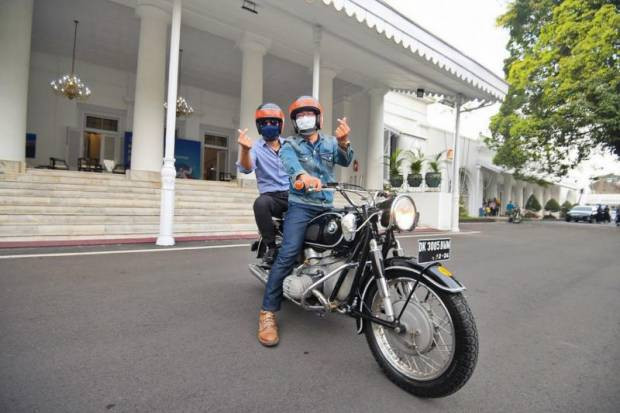 Keren! Ternyata Motor BMW Klasik yang Dikendarai RK dan AHY Dibeli dari Tukang Cukur (FOTO:MNC Media)