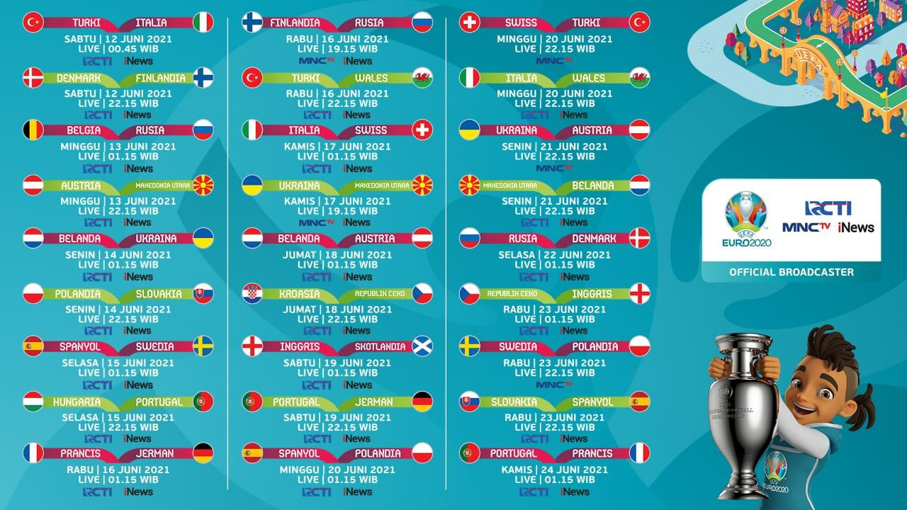 Demam UEFA EURO 2020 menjadikan pangsa pemirsa (audience share) PT Media Nusantara Citra Tbk kian membumbung tinggi. (Foto: MNC Media)