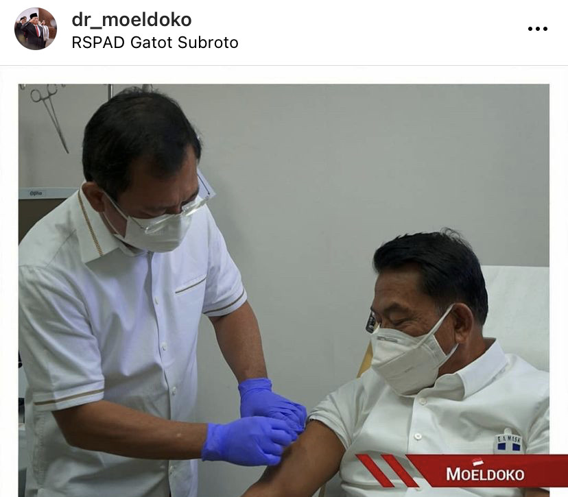 Kepala KSP Moeldoko Disuntik Vaksin Nusantara Buatan Terawan (FOTO: Instagram)
