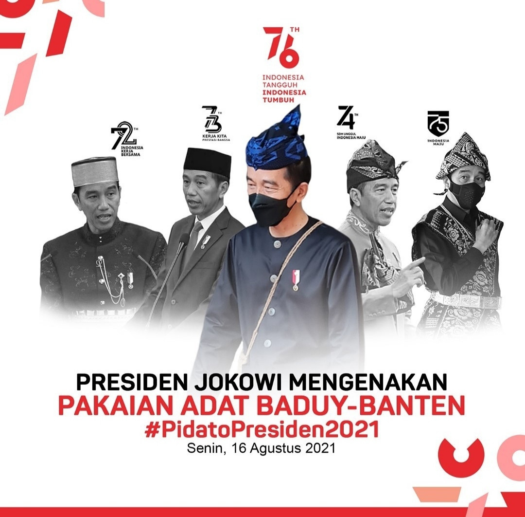 Jokowi memilih menggunakan pakaian adat Suku Baduy saat  Sidang Tahunan MPR RI Tahun 2021. (Foto Instagram @kantorstafpresidenri)