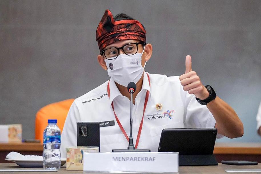 Menparekraf Sandiaga Salahuddin Uno, meminta pengelola desa wisata untuk bersiap diri dengan dibukanya kembali wisatawan mancanegara ke RI. (Foto: MNC Media)