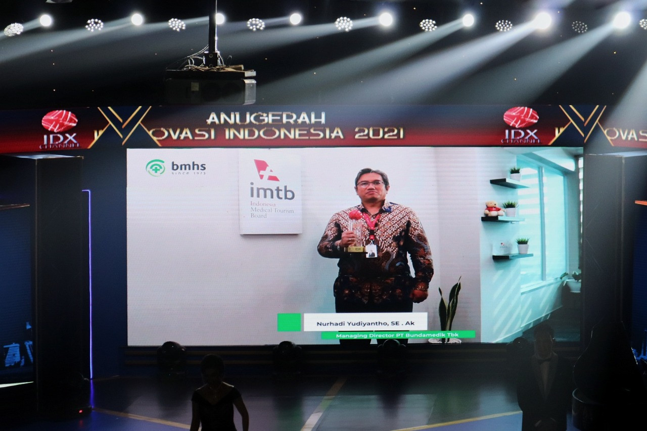 ITMB Bundamedik Raih Penghargaan Terbaik Produk dan Model Bisnis IDX Channel Award 2021. (Foto: Doc. IDX Channel)