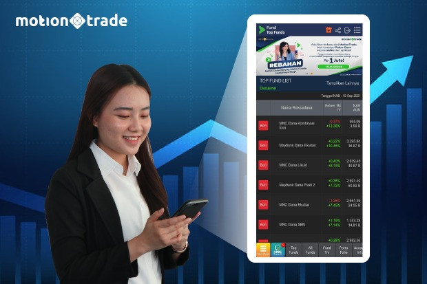 MNC Sekuritas memiliki aplikasi MotionTrade, yang memungkinkan penggunanya untuk berinvestasi saham dan reksa dana melalui satu aplikasi saja.  (Foto: MNC)