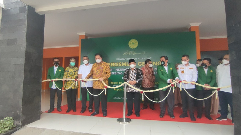 Dorong Akselerasi Ekonomi, Airlangga Resmikan Gedung Inkubasi UMKM di UMJÂ  (Dok.MNC Media)