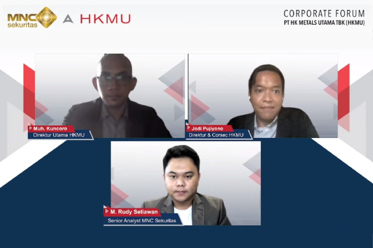 MNC Sekuritas dan PT HK Metals Utama Tbk (HKMU) menggelar webinar dengan tema â€œA New Hope, Turnaround and Transformation in the Makingâ€. (Foto: MNC Media)