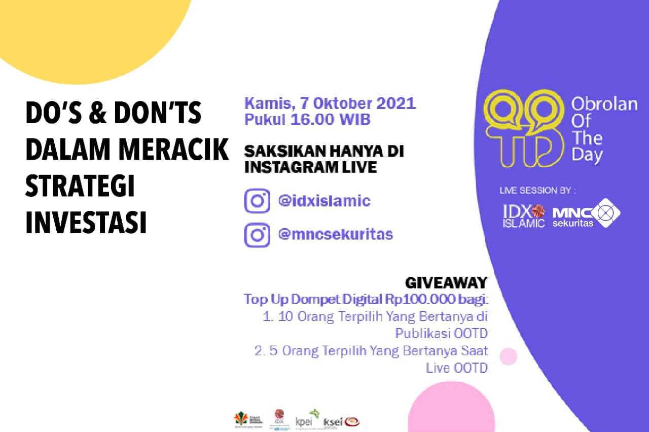 Mau Tahu Do & Don'ts Dalam Strategi Investasi, Saksikan IG Live MNC Sekuritas Sore Ini. (Foto: MNC Media)