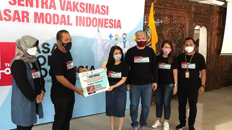 Dorong Vaksinasi, BEI dan SRO Serahkan Bantuan Vaksin 128 Ribu Dosis. (Foto: MNC Media)