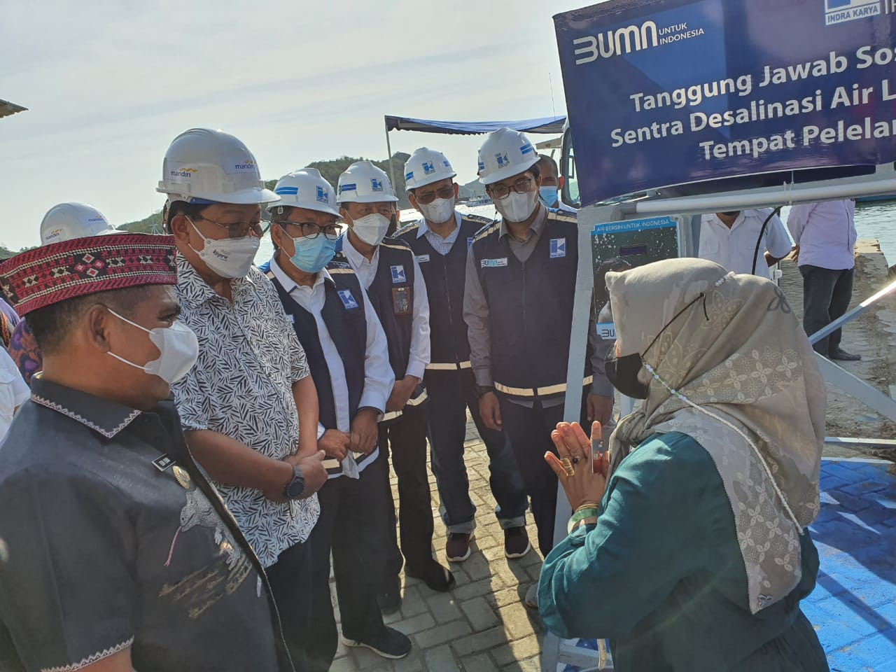 Perkuat Infrastruktur, Mandiri (BMRI) Gandeng Indra Karya Fasilitasi Desalinasi Air Laut di Bajo (FOTO:Dok BMRI)