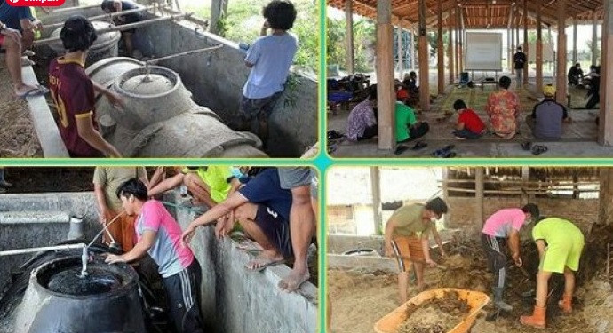 Kegiatan DEM UGM di desa binaan energi Dusun Cageran, Tamanmartani, Kalasan, Sleman.( Foto: Dok Humas UGM)