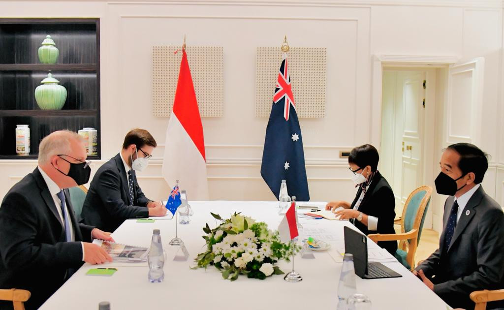 Presiden Joko Widodo mengadakan pertemuan bilateral bersama Perdana Menteri (PM) Australia, Scott Morrison. (Foto: Sekretariat Negara)
