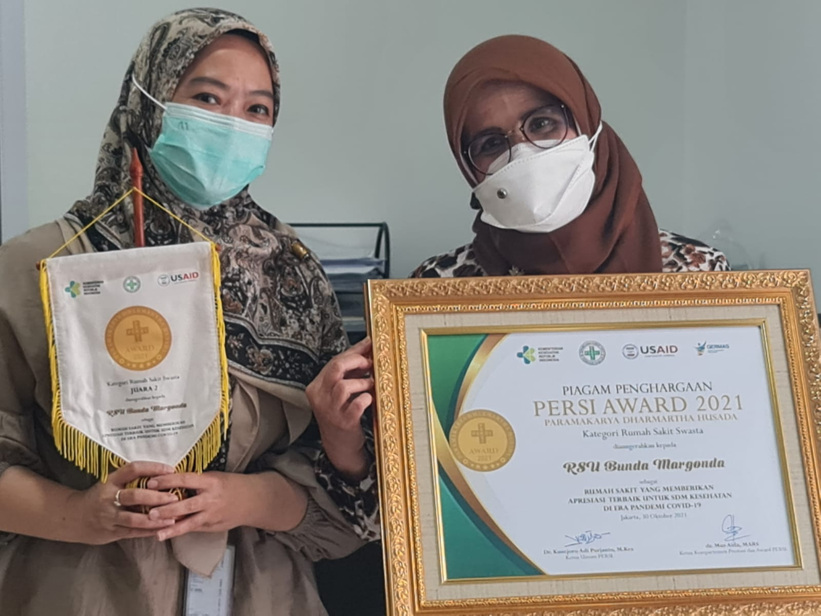 RSU Bunda Margonda Sukses Raih Penghargaan PERSI AWARD 2021. (Foto: Bundamedik)