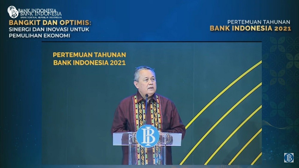 Gubernur Bank Indonesia (BI) Perry Warjiyo ungkap lima respon kebijakan strategis BI. (Foto: MNC Media)