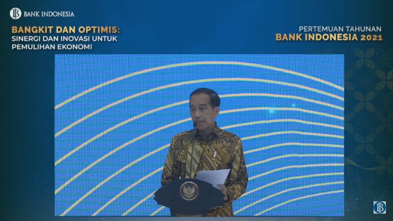 Bicara di Depan Bankir, Jokowi: Patut Bersyukur Kasus Covid Turun (source: tangkapan layar YouTube BI)