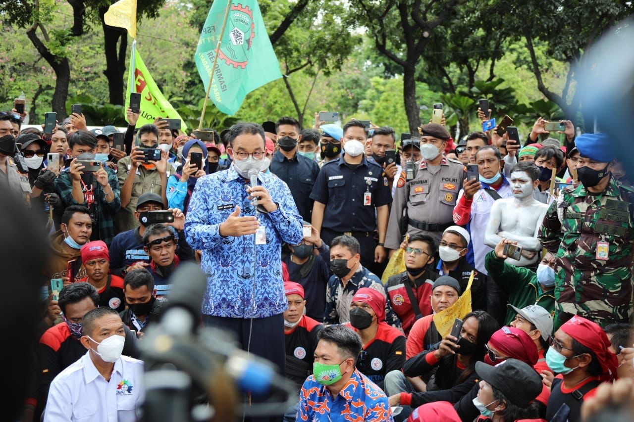 Tolak UMP Jakarta 2022 Rp4,45 Juta per Bulan, Anies Kirim Surat ke Menaker (FOTO: MNC Media)