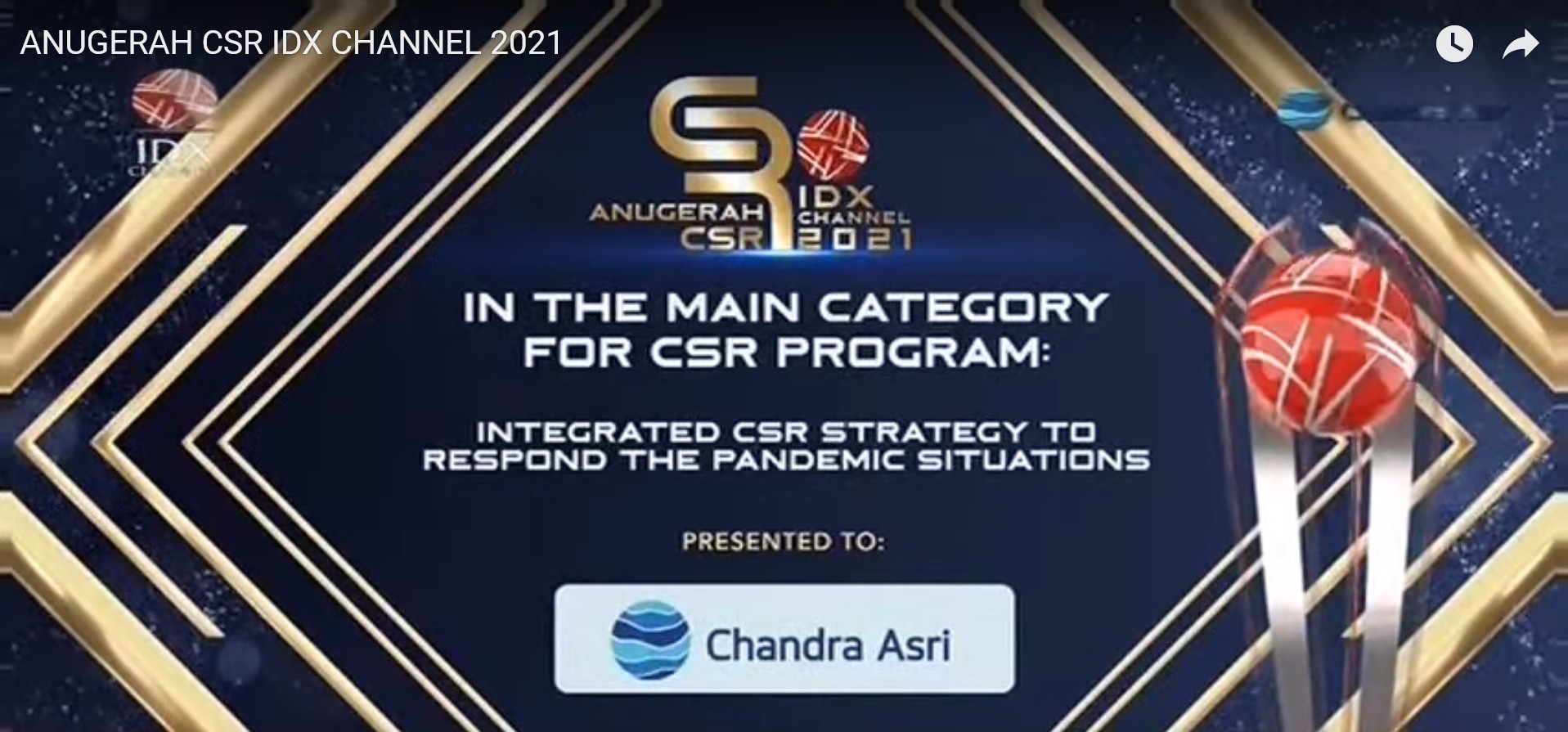 Melalui Inovasi dan Kolaborasi, Chandra Asri (TPIA) Raih Penghargaan Anugerah CSR IDX Channel. (Foto: Tangkapan Layar YouTube/Advertorial)