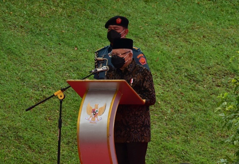Wakil Presiden RI, KH. Ma'ruf Amin dmelepas ekspor 25 komoditas perkebunan dan rempah asal Sumut. (Foto: MNC Media)