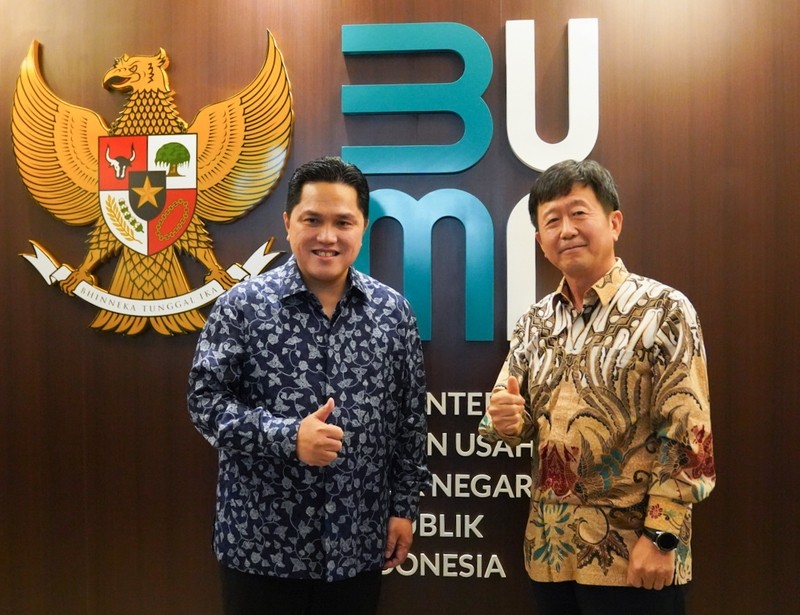 Ditemui Erick Thohir, Bos Krakatau Posco Kepicut Bisnis Baterai Mobil Listrik. (Foto: MNC Media)