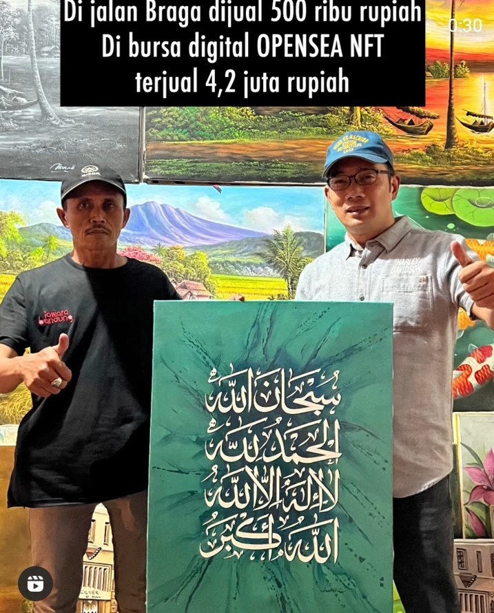 Susul Ghozali Everyday, Lukisan NFT Karya Seniman Braga Terjual Rp4,2 Juta. (Foto: MNC Media)