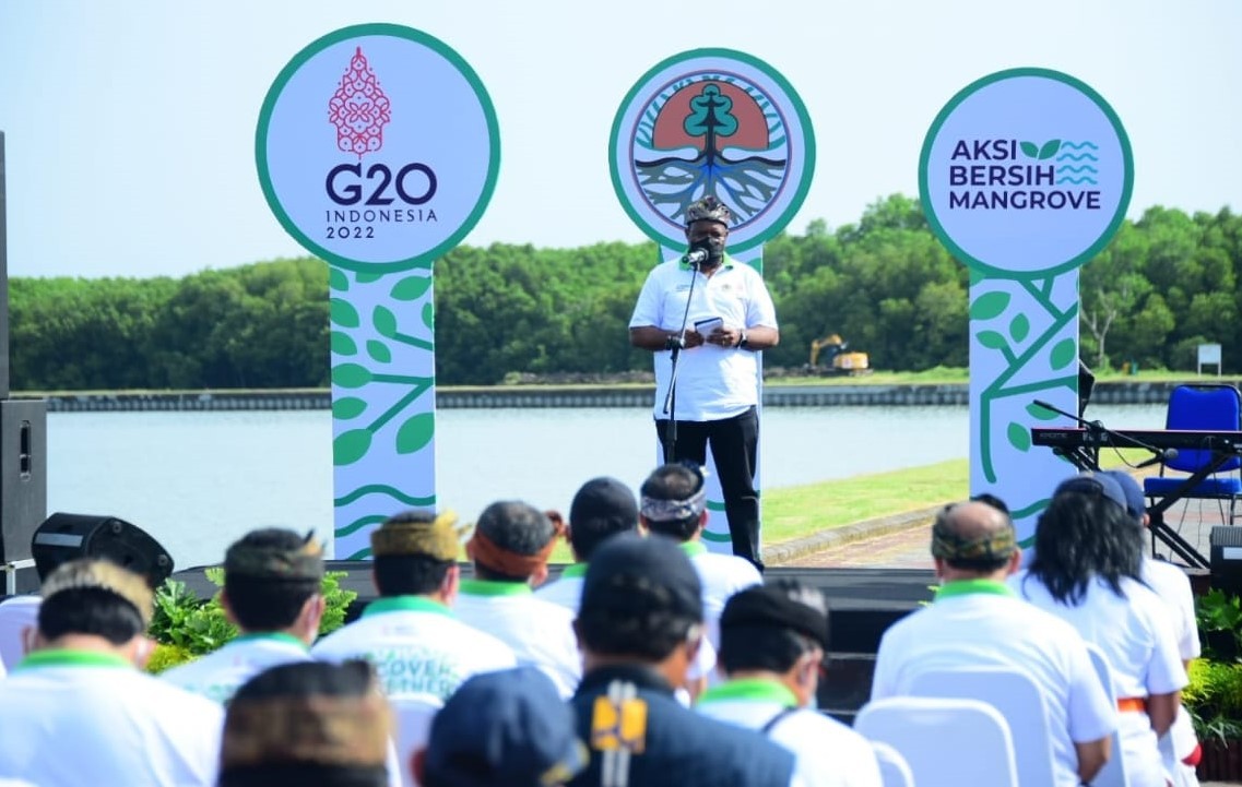 Untuk mendukung penyelenggaraan KTT G20 di Bali, Kementerian PUPR mulai menata Kawasan Mangrove Tahura Ngurah Rai. (Foto: MNC Media)