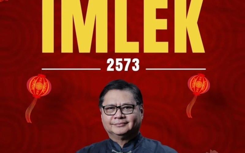 Ucapkan Selamat Imlek, Airlangga: Semoga Kita Semua Diberikan Kedamaian. (Foto: MNC Media)