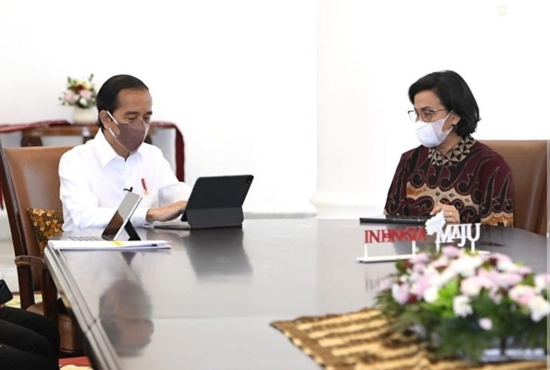 Presiden Joko Widodo melaporkan SPT Tahunan 2021 secara e-filing di Bogor hari ini, Jumat (4/3/2022).  (Foto: MNC Media)