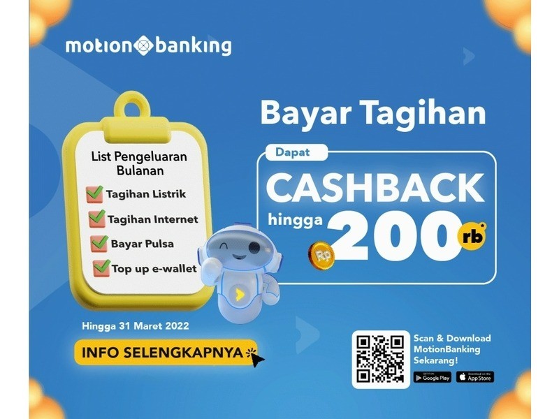 Bayar Tagihan Pakai MotionBanking Dapat Cashback hingga Rp200 Ribu (FOTO: MNC Media)