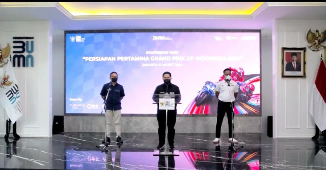 Kolaborasi Terbesar, KemenBUMN Investasikan Rp3,8 T Demi MotoGP di Indonesia. (Foto: MNC Media)