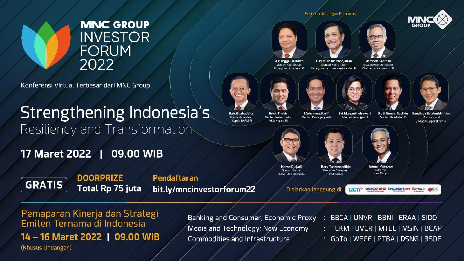 Ikut MNC Group Investor Forum 2022 Berhadiah Doorprize Rp75 juta, Segera Daftar! (FOTO: MNC Media)