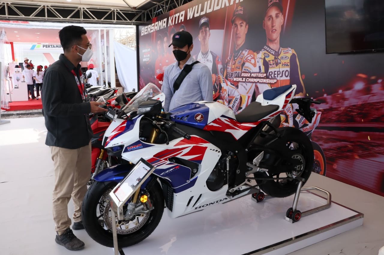 Totalitas DNA Balap Warnai Booth Honda di Ajang MotoGP Mandalika. (Foto: MNC Media)