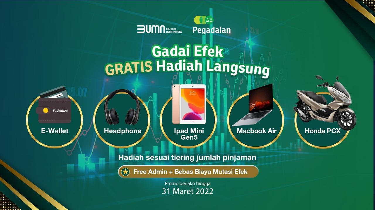 Optimalkan Rencana Investasimu dengan Gadai Saham, Raih Juga Hadiahnya. (Foto: Pegadaian)