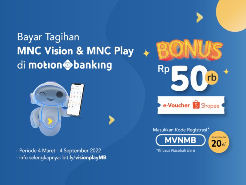 Hadiah e-Voucher Belanja, Yuk Bayar MNC Vision dan MNC Play Pakai MotionBanking!  (Dok.MNC)