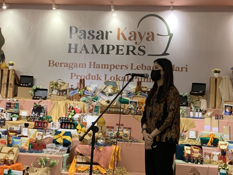 Dukung Bazaar Yayasan Luhut, Angela Tanoesoedibjo: UMKM Bisa Naik Kelas. (Foto: MNC Media)